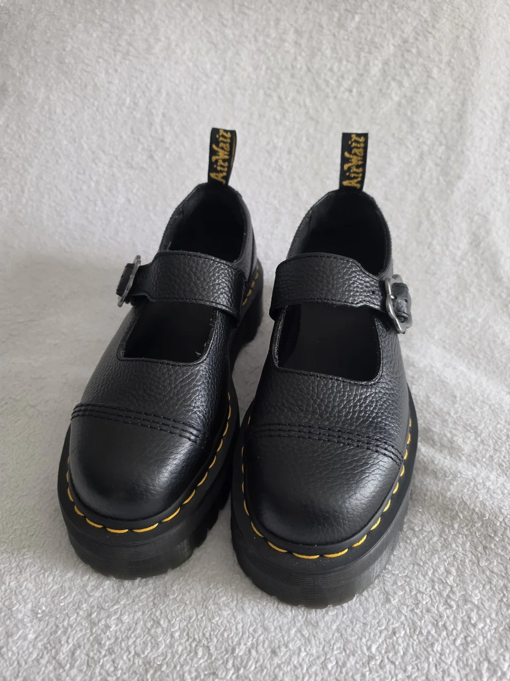 Dr. Martens Addina Flower Buckle Leather Platform Mary Janes